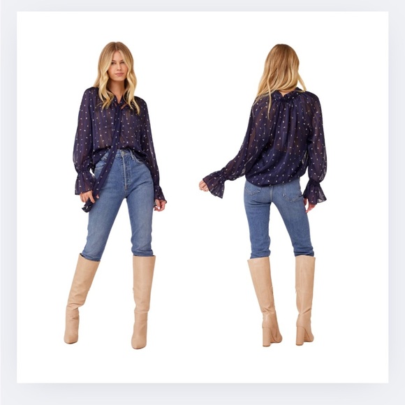 NWOT MISA Los Angeles “Gracie” Tie-Neck Blouse – Size M - Picture 5 of 8